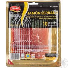 Serrano voorgesneden 10 sneden - 2.56€/stuk (verpakt per 18 stuks)